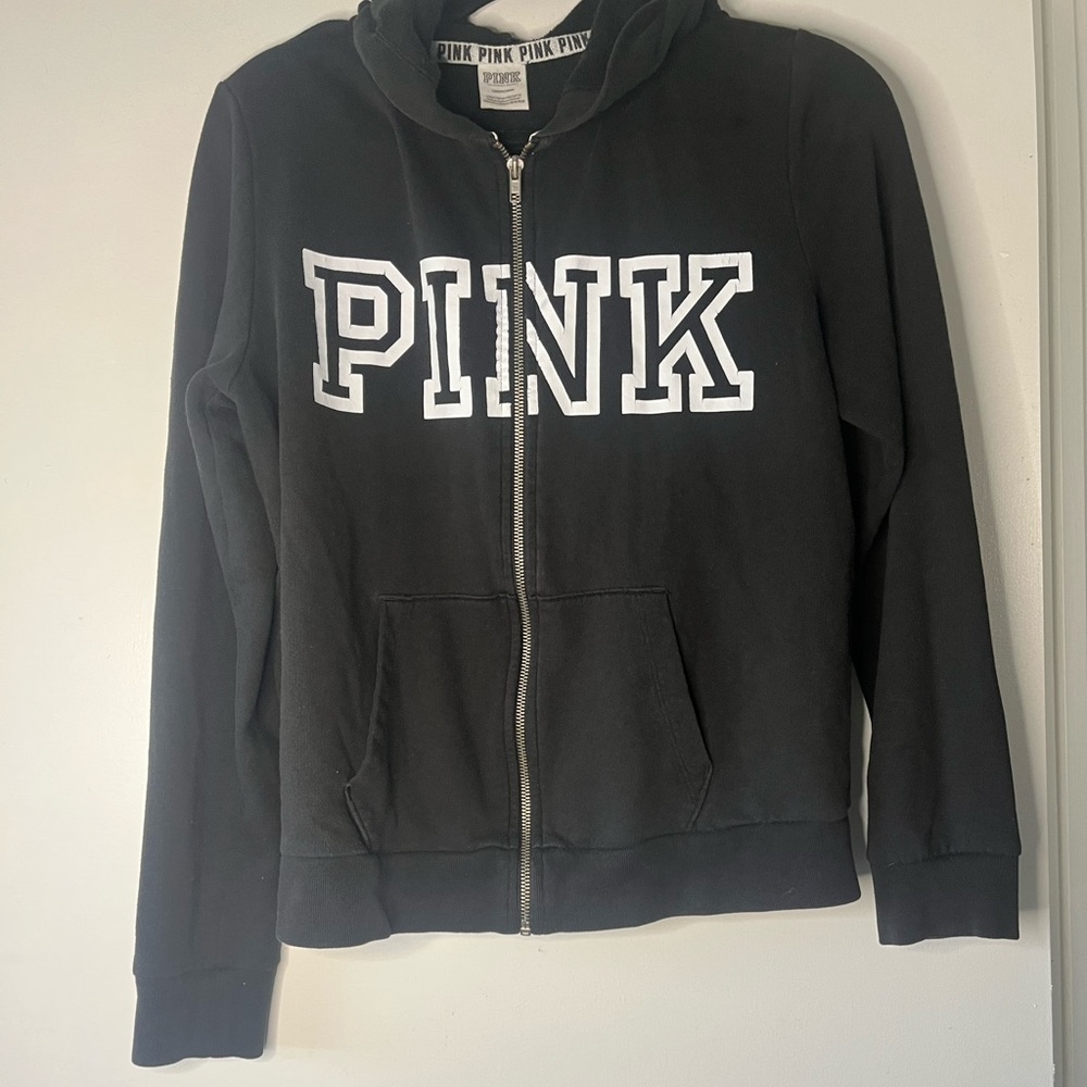 Small pink brand jacket black